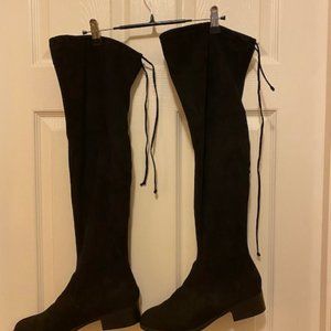 Over the knee, black suede Unisa Boots